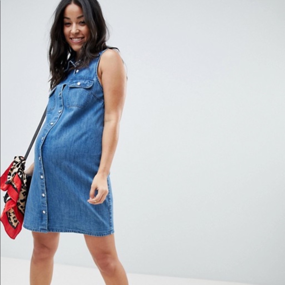 ASOS maternity denim shirt dress - Picture 2 of 5